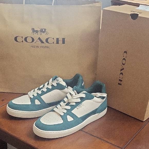 Coach Shoes - Coach Teal and White Sneakers